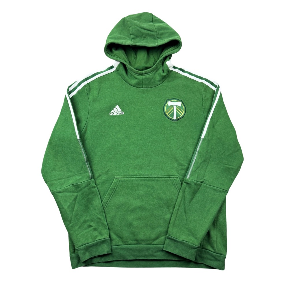 Adidas Portland Timbers MLS Hoodie Mens Large Green Soccer Fleece Pullover